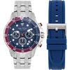 image:imageNautica Mens NST Chronograph 44mm WatchSilverBlueBlueSilver