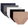image:imageNautica Womens Seamless Ribbed Knit Brief Underwear Set 5PackSoft TaupeBlackWhiteMd Heather GreyNocturnal Navy