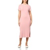 image:imageNautica Womens Solid Midi Short Sleeve Round Neck Ribbed Midi DressBridal Rose