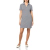 image:imageNautica Womens Stripped Collard Short Sleeve VNeck Johnny Collar Polo Knit DressNight SkyBright White