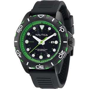 image:imageNautica Mens Black Silicone Strap Watch Model NAPNRS402