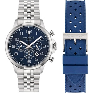 image:imageNautica Mens NCT Blue Ocean Chronograph WatchSilverBlueSilver