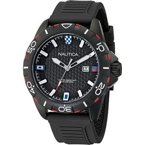 image:imageNautica Mens NSR Silicone WatchBlackBlackBlack