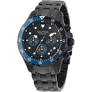 image:imageNautica Mens NST Chronograph 44mm WatchBlackBlackBlack
