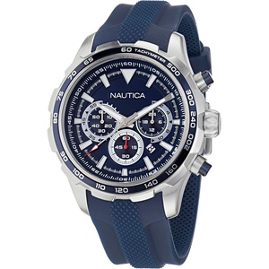 image:imageNautica Mens NST Chronograph 46mm WatchBlueBlueSilver