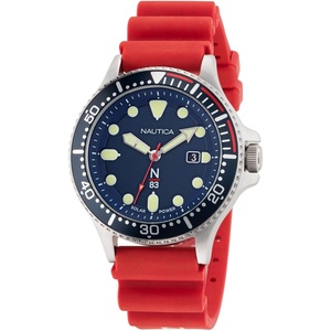 image:imageNautica N83 Mens NAPCBS301 Cocoa Beach Red Wheat PU Fiber Strap Watch