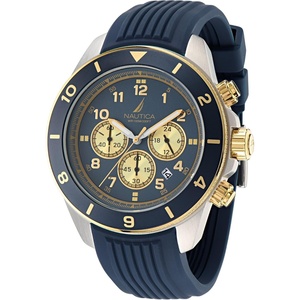 image:imageNautica One Mens WatchBlueGoldSilver