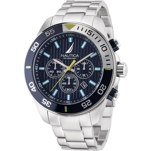 image:imageNautica One Mens WatchSilverBlueSilver