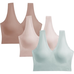 image:imageNautica Womens 3Pack Wireless Bra Laser Lounge NoShow Everyday Comfort BralettesPale SageSandy BeigeLight Mocha