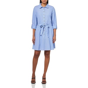 image:imageNautica Womens Long Sleeve Collared Button Shirt DressBlueWhite