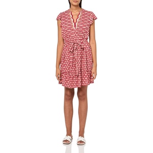 image:imageNautica Womens Mini Length Short Sleeve Foulard Print Popover DressSamba Multi