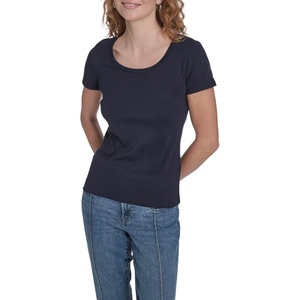 image:imageNautica Womens Short Sleeve Solid Cotton Scoop Neck TShirtNight Sky