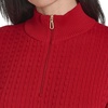 image:imageNautica Womens 14 Zip Mockneck Cable SweaterHaute Red