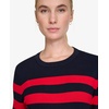 image:imageNautica Womens Crewneck Stripe Long Sleeve Crewneck SweaterNight Sky Regatta Red