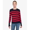 image:imageNautica Womens Crewneck Stripe Long Sleeve Crewneck SweaterNight Sky Regatta Red