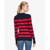 image:imageNautica Womens Crewneck Stripe Long Sleeve Crewneck SweaterNight Sky Regatta Red