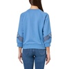 image:imageNautica Womens Lace Sleeve Patch Shoulder Pleats Crewneck Soft Lace Placement SweatshirtBlue Haze