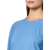 image:imageNautica Womens Lace Sleeve Patch Shoulder Pleats Crewneck Soft Lace Placement SweatshirtBlue Haze