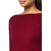 image:imageNautica Womens Long Sleeve Cable Boatneck SweaterDeep Rouge