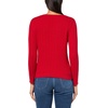 image:imageNautica Womens Long Sleeve Cable Boatneck SweaterHaute Red