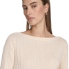 image:imageNautica Womens Long Sleeve Cable Boatneck SweaterWhite Swan