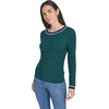 image:imageNautica Womens Long Sleeve Cable Crewneck SweaterForest Multi