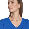 image:imageNautica Womens Long Sleeve Cable VNeck SweaterCerulean