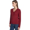 image:imageNautica Womens Long Sleeve Cable VNeck SweaterDeep Rouge