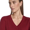 image:imageNautica Womens Long Sleeve Cable VNeck SweaterDeep Rouge