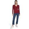 image:imageNautica Womens Long Sleeve Cable VNeck SweaterDeep Rouge