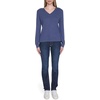 image:imageNautica Womens Long Sleeve Cable VNeck SweaterDenim Heather