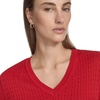 image:imageNautica Womens Long Sleeve Cable VNeck SweaterHaute Red