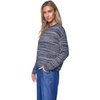 image:imageNautica Womens Long Sleeve Cable VNeck SweaterNight SkyWhite Swan