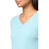 image:imageNautica Womens Long Sleeve Cable VNeck SweaterPorcelain Blue