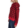 image:imageNautica Womens Long Sleeve Plaid Quilted HoodieBlackHaute Red