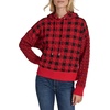 image:imageNautica Womens Long Sleeve Plaid Quilted HoodieBlackHaute Red