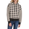 image:imageNautica Womens Long Sleeve Plaid Quilted HoodieBlackWhite Swan