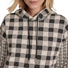 image:imageNautica Womens Long Sleeve Plaid Quilted HoodieBlackWhite Swan