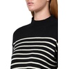 image:imageNautica Womens Long Sleeve Pullover Mockneck SweaterBlackWhite Swan