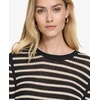 image:imageNautica Womens Long Sleeve Striped Crewneck SweaterBlackWhite Swan