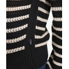 image:imageNautica Womens Long Sleeve Striped Crewneck SweaterBlackWhite Swan