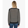 image:imageNautica Womens Long Sleeve Striped Crewneck SweaterBlackWhite Swan