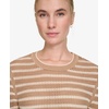 image:imageNautica Womens Long Sleeve Striped Crewneck SweaterCamelWhite Swan