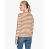 image:imageNautica Womens Long Sleeve Striped Crewneck SweaterCamelWhite Swan