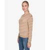 image:imageNautica Womens Long Sleeve Striped Crewneck SweaterCamelWhite Swan