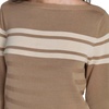 image:imageNautica Womens Mariner Stripe Pullover Boatneck Long SleeveCamel Multi