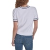 image:imageNautica Womens Short Sleeve Cable Pullover Sweater with TippingBright White Multi