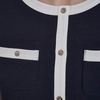 image:imageNautica Womens Short Sleeve Contrast Knit Pullover TopNight Sky Bright White
