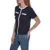 image:imageNautica Womens Short Sleeve Contrast Knit Pullover TopNight Sky Bright White