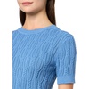 image:imageNautica Womens Short Sleeve Crew Neck Cable Solid SweaterBlue Haze